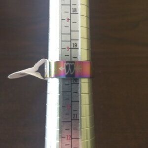 Stainless Steel Ring Etched Intertwined Hearts Rainbow Size 10 Love Hearts